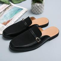 Mulai Vyriški Odiniai Batai Vasariniai Laisvalaikiai Šlepetės Sandalai Vyriški Batai Užsegami Vyriški Loafers Madingi Vyriški Plokšti Mokasinai Balta Juoda 43 juoda