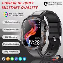 2025 Skirta Xiaomi Lauko sporto išmanusis laikrodis GPS seklys 5ATM Žibintuvėlis 1,96  HD ekranas Bluetooth skambutis Vyriški fitneso laikrodžiai leather juoda