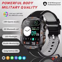 2025 Skirta Xiaomi Lauko sporto išmanusis laikrodis GPS seklys 5ATM Žibintuvėlis 1,96  HD ekranas Bluetooth skambutis Vyriški fitneso laikrodžiai leather sidabras