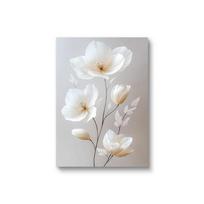 Skandinaviško smėlio spalvos bijūnų gėlės drobės tapyba Modernūs gėlių botaniniai plakatai Estetinis sienų menas Namų dekoravimas 40x60cm