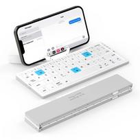 Sulankstoma Mini Belaidė BT Klaviatūra Su Magnetiniu Stovu Aliuminio Lydinio Klaviatūra iPad, iPhone, Samsung Planšetiniams Kompiuteriams Įkraunama Klaviatūra balta