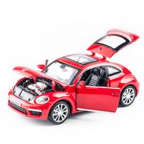 1/32 žaislinis automobilis Volkswagen Beatle metalo lydinio automobilio modelis lietas modelis simuliacinis žaislinis transporto priemonės automobilio modelis garsas šviesa miniatiūrinis mastelis dovana raudona