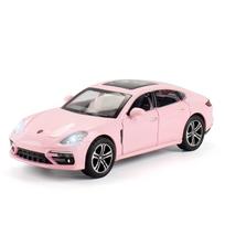 1/32 Porsche Panamera Coupe lydinio automobilio modelis lieto metalo žaislinės transporto priemonės metalinis automobilio modelis modeliavimo garsas šviesa kolekcionavimo dovana rožinė