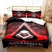 Naujas Žaidimas A-Assassin S Creed Meno Patalynės Komplektas Žaidėjo Antklodės Užvalkalo Komplektas Suaugusiems Berniukams Miegamojo Viengulis Dvigulis Karališko Dydžio Antklodė Berniukų Dovana 70x133cm 3pcs black