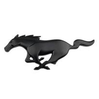 1 vnt. 3D žirgo logotipas Metalinis automobilio priekinės gaubto lipdukas Mustang, Focus, Mondeo, ROUSH, SHELBY, GT, GT500, galinės bagažinės emblemos lipdukai black