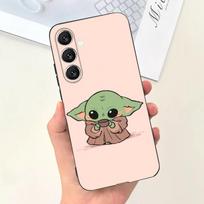 Mielas Kūdikis Y-Yoda telefono dėklas Telefono dėklas Samsung S25,S24,S21,S22,S23,S30,Ultra,S20,Plus,Fe,Lite,Note,10,9,5G Juodas dangtelis Samsung S235G