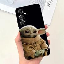 Mielas Kūdikis Y-Yoda telefono dėklas Telefono dėklas Samsung S25,S24,S21,S22,S23,S30,Ultra,S20,Plus,Fe,Lite,Note,10,9,5G Juodas dangtelis Samsung S21plus