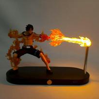 Anime One Piece Luffy Ace Veiksmo figūrėlė LED naktinė lempa Figūros Stalo šviesa Miegamojo žaislas Dekoratyvinės dovanos puikiai tinka kasdieniam naudojimui brown
