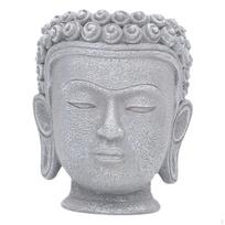 Buddha Head Flower Pot Figurine Outdoor Gift Organizer Ornaments Plant Container Statue for Kitchen Height 10.6 cm white
