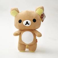 Kawaii Braškių Rilakkuma pliušinė lėlė Anime meškiukas Rilakkuma meškinas Apsirengti Meškėnas Pliušiniai žaislai Pliušinė kimšta lėlė Vaikiška dovana ruda