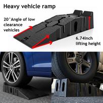 2 vnt. transporto priemonės rampos 3 tonų talpa Plastikinės automobilio rampos Nešiojamos transporto priemonės priežiūros padangų rampos sunkvežimiui, visureigiui, transporto priemonės remontui gray