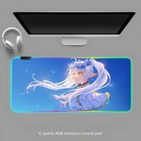 Frieren pelės kilimėlis RGB žaidimų pelės kilimėlis Stalo kilimėlis HD žaidėjui Didelis LED apšvietimas XXL pelės kilimėliai RGB600x300x3mm blue