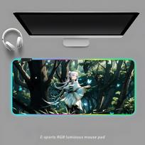 Frieren pelės kilimėlis RGB žaidimų pelės kilimėlis Stalo kilimėlis HD žaidėjui Didelis LED apšvietimas XXL pelės kilimėliai RGB600x300x3mm