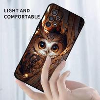 Cute Owl Phone Case For Samsung S25,S24,S23,S22,S21,S20,S10,Ultra,Plus,Lite,FE,Soft Silicone Black Cover Samsung S24ULTRA brown