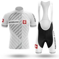 Šveicariškas raudonų dviratininko marškinėlių komplektas vyrams, Gradientinis kalnų dviračių sportinis kostiumas, Vasaros sportinė apranga, 2026 L gray