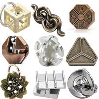 Rinkinys 9 vnt. 3D metalinis atrakinimo intelektas Aukšto sunkumo lygio Iq smegenų mankštos žaidimai suaugusiems vaikams Juegos De Ingenio Y Habilidad