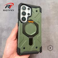 Stovelio magnetinis dėklas, skirtas Samsung S26 Ultra S25 S24 S23 S26ULTRA, tvirtas, atsparus smūgiams, sunkus šarvuotas MagSafe apsauginis dangtelis Galaxy S26 Plus žalia