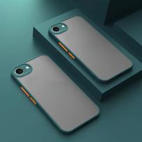 For iPhone 16E Case For Apple SE4 2025 16 E Hard PC Armor Matte Luxury Color Blocking Shockproof Camera Protector Cases Cover For iPhone 16E tamsiai žalia spalva
