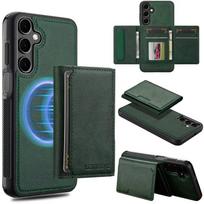 For For Samsung Galaxy S26 S25 S24 FE S23 Ultra S22 Plus S21 Edge Magnetic Wireless Charging Phone Case Leather Flip Wallet Cover Samsung A17 gray