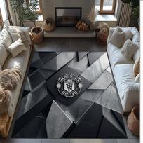 Manchester United Printed Flannel Area Rug Non Slip Soft Polyester Floor Carpet Indoor Decor Mat for Bedroom Living Room Sofa 100cmx150cm