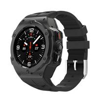 Luxury Modification Kit for Samsung Galaxy Watch Ultra 47mm Stainless Steel Case Silicone Strap for Ultra 47mm DIY Accessorie black