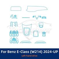 TPU vidinė apsauginė plėvelė Mercedes-Benz E-klasės W214 2024-2025 m. Anti-Scratch Skaidrus lipdukas LHD Set juoda