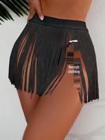 European & American Beach Tassel Mini Skirt Cover-up for Women Large juoda