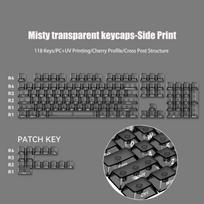 Double Shot Clear Keycaps Cherry Profile 114 Keys White Full Transparent PC Keycaps for Gateron MX Switches Mechanical keyboard