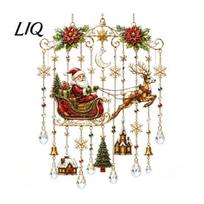 Atpalaiduojantis vėjo varpelių garsas namams, Kalėdinis varpelis, Akrilinis saulės gaudytojas lauko sodui, terasai, Elegantiškos dekoracijos, Festivalių dekoras, Kabinamas kieme 20cm I brown