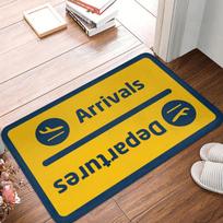 Aviacijos Lėktuvo Išvykimai Atvykimai Durų Kilimėlis, Neslystantis Įėjimo Kilimėlis Virtuvei Svetainei Miegamajam Balkonui Grindims Durų Kilimėliai 40cm x 60cm yellow