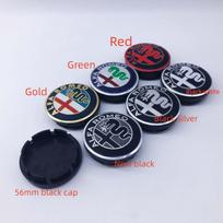10Pcs 56mm 60mm T60 030 Wheel Center Cap Badge Black Logo Hub Cover Rim Car Accessories for Alfa Romeo GTAM Mito 147 156 159 166 HT8 Black Silver gray