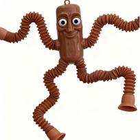 Italian Brainrot Suction Cup Toys Pop Tubes Transformable Telescopic Sensory Bellows Anti-stress Squeeze Toy Stress Relief Gifts brown