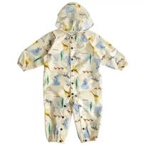 Eksportuojamas japoniško stiliaus vaikiškas lietpaltis, unisex vandeniui ir vėjui atsparios vientisos lietaus kelnės mažyliams, plonas apsauginis lietpaltis kūdikiams XL / Zebra Elephant / No Storage Bag beige