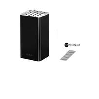 Modern Kitchen Knife Block With Multi Function Slots And Waterproof Surface Perfect For Home Kitchen Countertop Cutlery Storage black