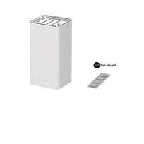 Modern Kitchen Knife Block With Multi Function Slots And Waterproof Surface Perfect For Home Kitchen Countertop Cutlery Storage