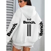 Mens Oversized Zip-Up Hoodie Sweatshirt Casual Winter Pullover With Letter Print Pocket XXXL balta