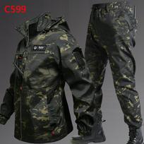 Rudens Žiemos Fleece Pamušalo Neperšlampama Softshell Striukės Rinkinys, Lauko Alpinizmo Šiltas Nešvarumams Atsparus Darbo Drabužių Kostiumas 175/XL black