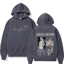 Dainininkės Ariana Grande Albumo Turo 2026 M. Spausdintas Džemperis Vyrams Moterims Madingas Palaidinukas Ilgomis Rankovėmis Laisvas Kasdienis Megztinis Streetwear XL gray