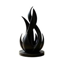 Sophisticated Home Office Decor 3D Printed Abstract Flame Sculpture, Modern Minimalist Twisted Art Elegant Black White Ornaments Statue for juoda