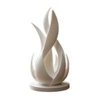 Sophisticated Home Office Decor 3D Printed Abstract Flame Sculpture, Modern Minimalist Twisted Art Elegant Black White Ornaments Statue for balta