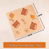 Oil-Proof Kraft Paper Bags for Sandwiches, Burgers, and Breakfast Items beige