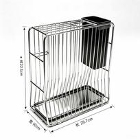304 Stainless Steel Kitchen Knife Block & Draining Rack with Chopstick Holder