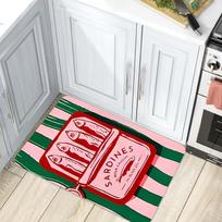 Creative Sardine Can Print Doormat Nautical Coastal Entryway Rug Funny Kitchen/Bathroom Mat Non-Slip Absorbent Welcome Mat 30x50cm gray