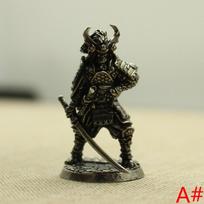 Varis japonų šogunatas, samurajus, kareivis, figūrėlės, miniatiūros, vintažiniai metaliniai kareiviai, statula, darbalaukio žaislas, papuošalas black