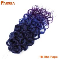 „Ocean Wave Braiding“ plaukų priauginimas, nėrimas, sintetiniai plaukai Afro Curl Hawaii Ombre garbanoti blondinai vandens bangų pynė moterims 18 Inch blue