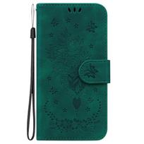 Odinis piniginės dėklas Funda Samsung Galaxy A23 A13 A33 A53 A73 5g A03s A03 Core dėklams Gėlė Drugelis Atverčiamas telefono dėklas Moterims Samsung A33 žalia