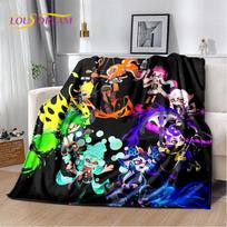 Žaidimai, Splatoon, Minkštas pliušinis animacinis pledas, Flanelinis pledas, Mesti pledą svetainei, miegamajam, lovai, sofai, iškylai, Antklodė 75cm x 90cm