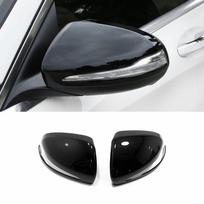 ABS chromas/anglis skirtas Mercedes Benz BCES GLB GLC klasė W205 W213 automobilio šoninių durelių galinio vaizdo pasukamas veidrodis lietaus antakiai 2vnt LHD Black 1
