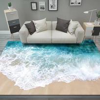 3D jūros paplūdimio kilimas svetainei miegamojo neslystantis salonas sofa grindys didelio ploto dekoro kilimėlis namo prieškambaris balkonas vonios kambario kilimėlis 80x200Cm gray