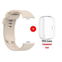 Silikoninis dirželis skirtas Xiaomi Redmi Watch 4 SmartWatch laikrodžio apyrankė Redmi Watch4 ekrano apsauga, apsauginis dėklo dangtelis Redmi Watch 4 white